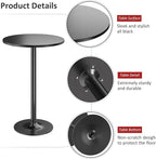 Furmax Bistro Pub Table 2 Pack Round Bar Height Cocktail Table Metal Base MDF - Image 6