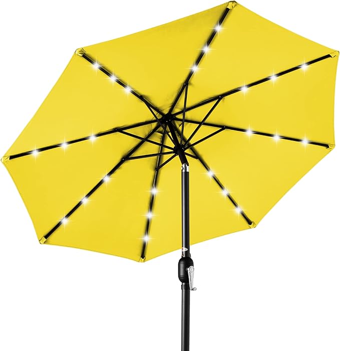 Best Choice Products 10ft Solar Polyester LED Lighted Patio Umbrella w/Tilt by BestChoiceProducts