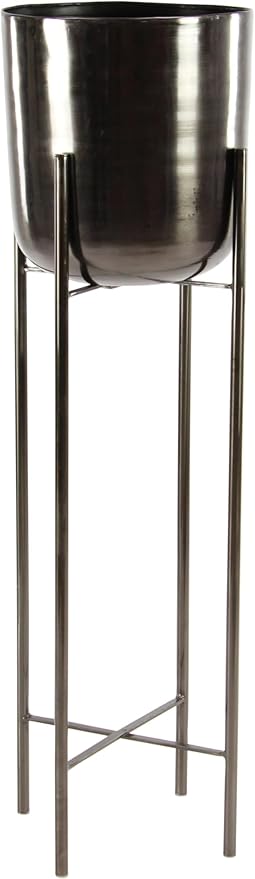 CosmoLiving by Cosmopolitan Metal Indoor Outdoor Planter Dome Large Planter Pot - Image 9