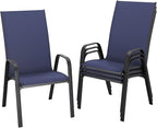 JEAREY Patio Dining Chairs Set of 4, Outdoor Stackable Dining Furniture Set by JEAREYOutdoorsCollection