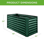 Best Choice Products 4x2x2ft Outdoor Metal Raised Garden Bed, Deep Root Box - Image 3