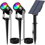 T-SUNUS RGB Solar Spot Lights Christmas, Metal Color Changing Landscape by T-SUNUSLighting