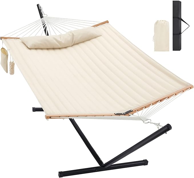 Two Person Hammock with Stand for Outside Heavy Duty, Outdoor Patio Hammock by HomgavaLiveWhatYouLove