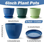 6 Inch Plant Pots, Plastic Flower Pots - Image 2