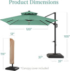 Best Choice Products 10x10ft Cantilever Patio Umbrella w/Base Included - Image 7