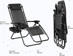 Nazhura Set of 2 Relaxing Recliners Patio Chairs Adjustable Steel Mesh Zero - Image 3