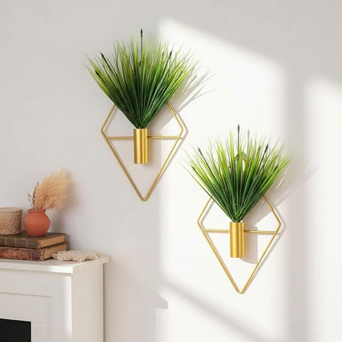 2 Pieces Gold Wall Decor Hanging Planters by Canlierr