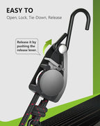Kayak Straps Tie Downs 8 Pack Set, Roof Rack Straps Adjustable Ratchet Tie Down - Image 4