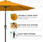 JEAREY 9FT Outdoor Patio Umbrella Outdoor Table Umbrellas - Image 2