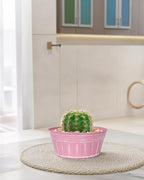 vensovo 10 Inches Pink Metal Rustic Plant Pots - Image 6