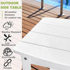 Y&M Outdoor Side Table, HIPS Adirondack Small Single Table, Waterproof Square - Image 7