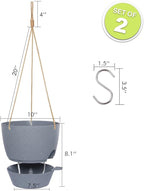 10 Inch Self Watering Hanging Pots, 2 Pack Hanging Planters - Image 2