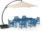 7-Piece Navy Blue Outdoor Dining Set - Image 9