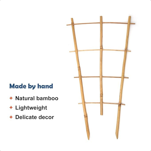3Pack Bamboo Trellis 16 Inch Fan Shaped Small Plant Trellis - Image 2
