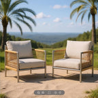 ZANDOR Aluminum Outdoor Patio Furniture 2 Pcs Armchair, All-Weather Metal - Image 7
