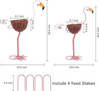hogardeck Garden Decor for Outside, Metal Standing Flamingo Plant Pots Yard Art - Image 3