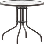 Flash Furniture Bellamy 31.5'' Round Indoor/Outdoor Tempered Glass Metal Frame by FlashFurniture
