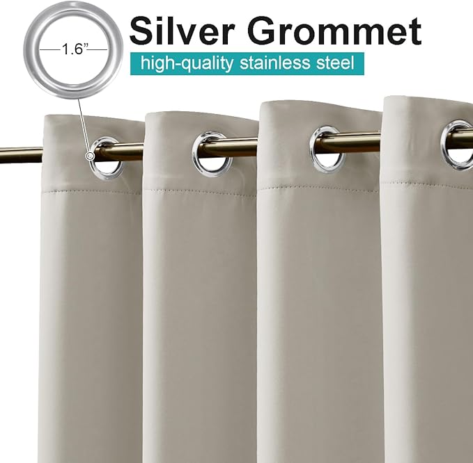 NICETOWN Outdoor Curtains for Patio Waterproof, Rustproof Grommet Room - Image 2