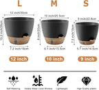 Self-Watering Plant Pots with Water Level Indicator, Drainage Holes & Saucers – - Image 2