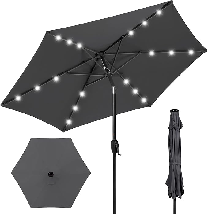 Best Choice Products 7.5ft Outdoor Solar Market Table Patio Umbrella by BestChoiceProducts