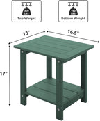 Double Adirondack Side Table Weather Resistant, Outdoor Rectangular End Table - Image 3