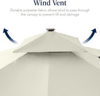 Best Choice Products 9x12ft LED Cantilever Patio Umbrella w/Base Included & - Image 7