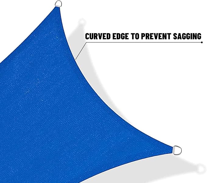 SUNNY GUARD Sun Shade Sail 10'x10'x14' Right Triangle Blue UV Block Sunshade - Image 7
