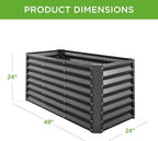 Best Choice Products 4x2x2ft Outdoor Metal Raised Garden Bed, Deep Root Box - Image 3