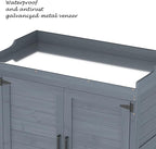 Outdoor Garden Patio Wooden Storage Cabinet Furniture Waterproof Tool Shed - Image 5
