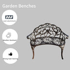 KAILI Garden Bench, Metal Aluminum Rose, Suitable - Image 4
