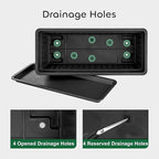 GROWNEER 3 Packs 17 Inches Black Flower Window Box Plastic Vegetable Planters - Image 4
