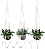 RIFNY Macrame Plant Hanger for 5 to 10 Inch Plant Pots, 35 Inch Indoor Handmade by RIFNY