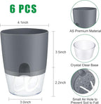 ShineMe Self Watering Flower Pots, 4.1 Inch Self Watering Planters - Image 4