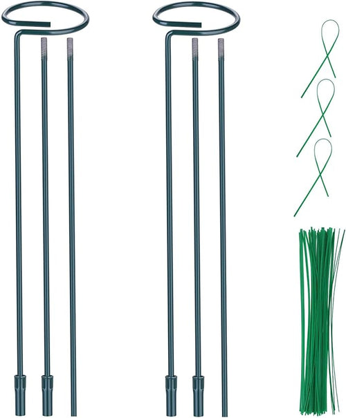 2 Pack Plant Support Stakes, Three Sizes Plant Support Rings by Numyew