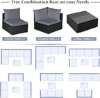 Tangkula 7-Piece Patio Furniture Set, Outdoor Sectional Sofa - Image 8