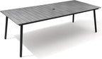 95" Patio Outdoor Dining Table for 8-10, Weather-Resistant Aluminum Frame by VredHom