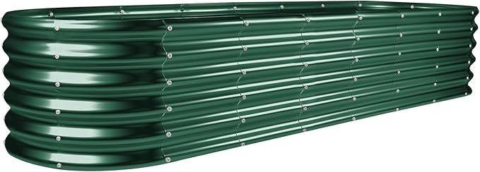 Land Guard 8×2×1.5ft Galvanized Raised Garden Bed Kit, Raised Garden Boxes by LandGuard