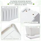 6 Packs 27 Inch Window Flower Box Extra Large Window Sill Herb Garden Long - Image 6