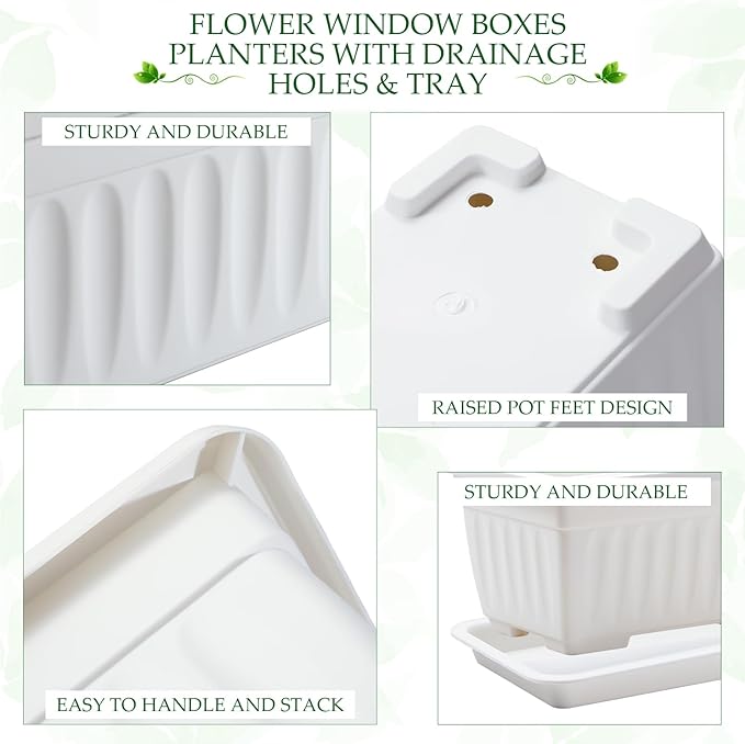 6 Packs 27 Inch Window Flower Box Extra Large Window Sill Herb Garden Long - Image 6