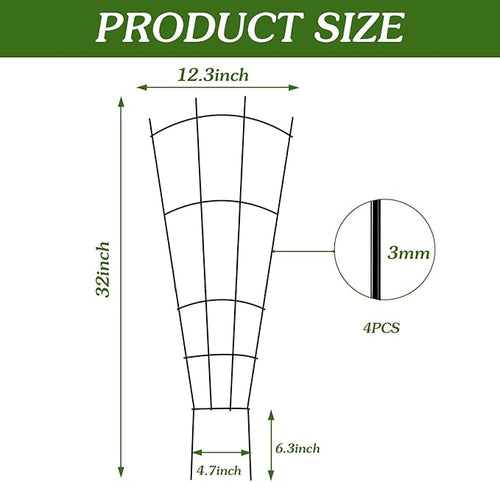 4 Pack 32'' Garden Trellis for Climbing Plants Outdoor Metal Trellis for Potted - Image 2
