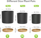 8/7/6 inch Flower Pots, 3 Pack Cylinder Plant Pots - Image 2