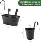 HowRU Metal Iron Flower Pots for Railing Fence Hanging Bucket Pots and Hanging - Image 2