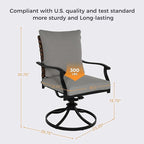 Grand patio 2-Piece Outdoor Dining Chair Set, 2 Leather-Look Wicker 360-Degree - Image 6