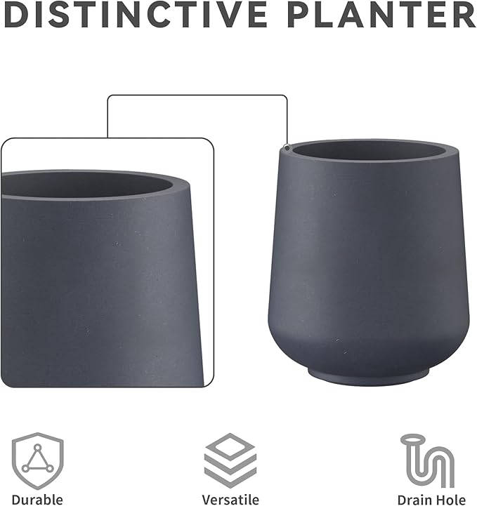 Kante 15.3"+11.6"+8.2" Dia Round Concrete Planter, Large Outdoor Indoor Planter - Image 3