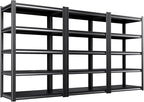 Set of 3 71"H-35"W Garage Shelving-2050LBS 5 Tier Storage Shelves, Adjustable by Unknown