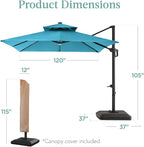 Best Choice Products 10x10ft Cantilever Patio Umbrella w/Base Included - Image 7