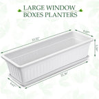 6 Packs 23 Inch Window Flower Box Extra Large Window Sill Herb Garden Long - Image 2