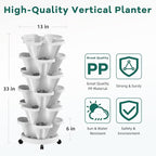 Strawberry Vertical Planter 2 Pack, 6 Tiered Stacking Garden Tower, Stackable - Image 2