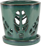 W&W Orchid Pot with Holes and Saucer - Image 2