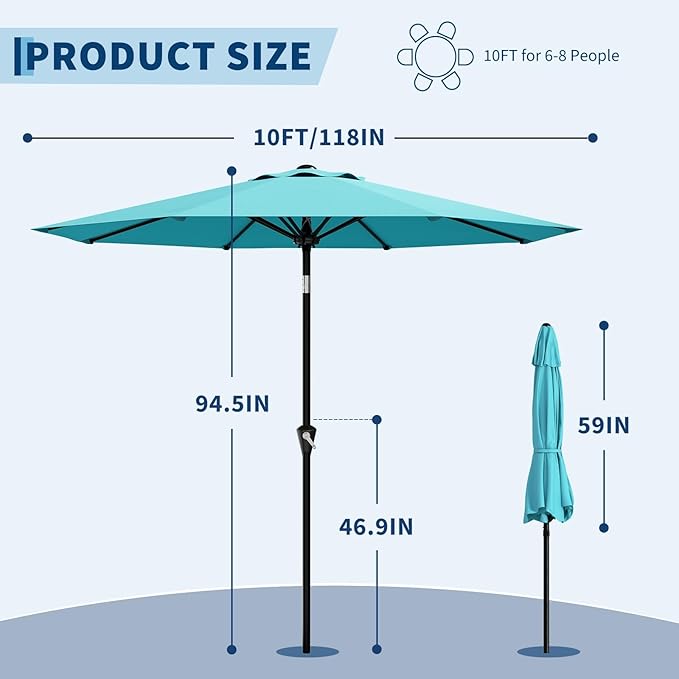 Garvee 10FT Patio Umbrella - Image 2